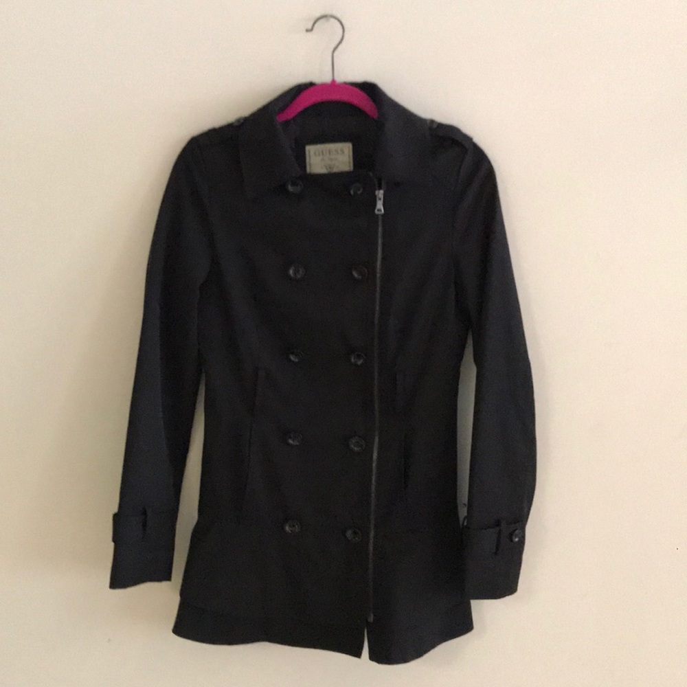 Guess Flared Black Trench Coat